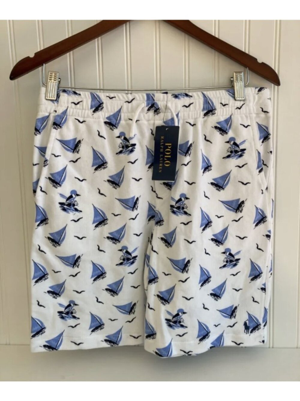 Polo Ralph Lauren Yacht Club Pattern Shorts Size Medium Mens Cotton Sailing